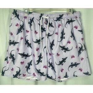 Arizona Jean Co Men’s Lilac Gator Swim Trunks Sz XXL New